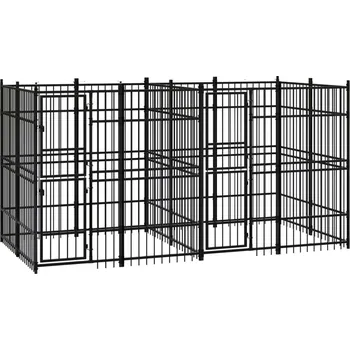 ohrádka pro psa zahrada-XL Venkovní psí kotec ocel 7,37 m² 3098010