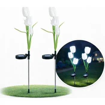 Venkovní osvětlení Solární lampa zapichovací oldBro bílá 80 cm 2 ks