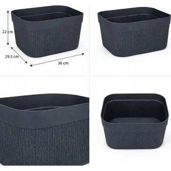 Úložný box Úložný box 36x29,5x22 cm – šedý – koš, organizér do domácnosti