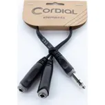 Cordial 14882 jack audio Y adaptér [1x jack zástrčka 6,3 mm (stereo) - 2x jack zásuvka 6,3 mm (stereo)] 0.30 m černá PVC