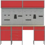 zahrada-XL Pracovní skříň se zámkem 10 pcs Červená Inženýrské dřevo a ocel 3321479
