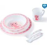 Canpol babies Dětská plastová sada s příborem CUTE ANIMALS kočka