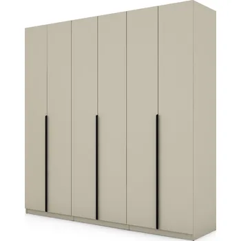 Šatní skříň Skříň 240 cm/240 cm - tyče, police, zásuvky, Pantograf, Kašmír - béžová