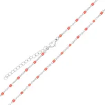 Náhrdelník Nathalia z chirurgické oceli - růžový varianta 38 cm