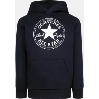 Dámská mikina CONVERSE Dětská mikina s kapucí Converse Fleece CTP Core Po ČERNÁ