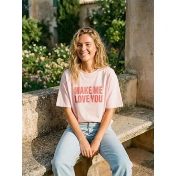 Dámské tričko Sinsay - Bavlněné tričko s nápisem - pastelová růžová - 080HB-03X - 080HB-03X-S