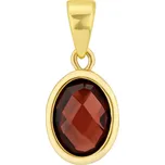 Zlatý přívěsek Satra ze žlutého zlata s přírodním granátem
