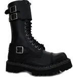 Boty kožené KMM 14 dírkové černé se 3 přezkama Velikost: 43