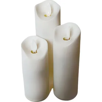 LED bílá svíčka, sada 3ks