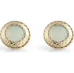 Lillian Vassago Exkluzivní zlaté peckové náušnice s růženínem LLV22-GER313ST