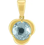 Zlatý přívěsek Nya ze žlutého zlata s přírodním Swiss Blue topaz