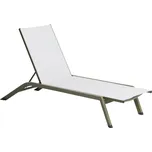 Kave Home Zeleno-bílé hliníkové zahradní lehátko Capraia