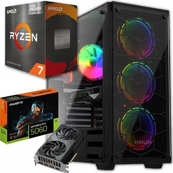 Stolní počítač Počítač BSG Raptor V12 AMD Ryzen 7 GeForce RTX 5060 32 GB DDR4 2000 GB SSD Windows 11