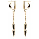 Lillian Vassago Visací zlaté náušnice s černým rhodiem, zapínání omega LLV22-GER315ST