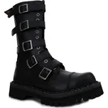 Boty kožené KMM 14 dírkové černé s 5 přezkama Velikost: 43