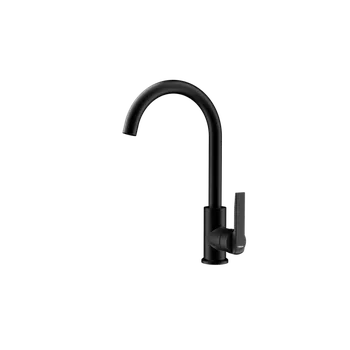 Digestoř Jednoopěrová kuchyňská baterie s vysokým výtokem z leštěného chromu, otočným výtokem o 360°, keramickou kartuší, perlátorem proti usazování vodního kamene a systémem Easy-Quick pro snadnou instalaci, který kombinuje funkční přesnost s elegantním designem.