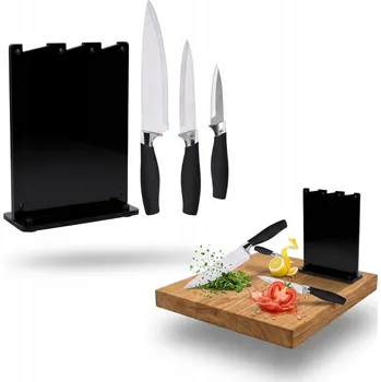 Kuchyňský nůž NOŽE s akrylovým blokovým stojanem, sada 3 kusů ocel, černé