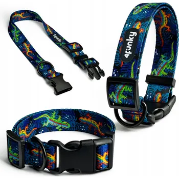 Obojek pro psa Nastavitelný obojek pro velkého psa L – 4FUNKY Wild Gecko, barevný a lehký