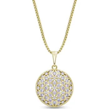 Řetízek Řetízek pozlaceno 14k zlatem filigránový medailon zirkony 2651