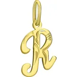 Zlatý přívěsek písmeno R