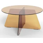 Hnědý skleněný kulatý konferenční stolek ø 80 cm Samos – Actona ID_1829150