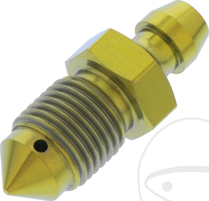 JMP odvzdušňovací šroub M10 x 1.00 mm Titan zlatý APRILIA AF1 50 FUTURA 90-92, AF1 50 PROJECT 108 88, AF1 50 89, AF1 125 FUTURA 90-91, AF1 125 SINTESI 88, AF1 125 SINTESI REPLICA 89, AF1 125 SPORT PRO 92-93...