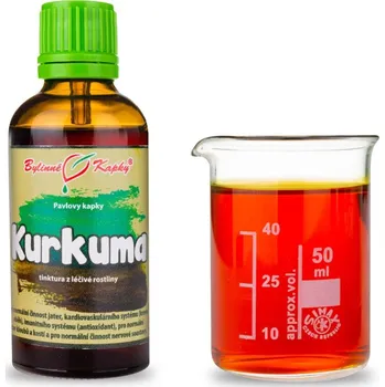 Přírodní produkt Bylinné kapky s.r.o. Kurkuma+ (kurkumovník + pepřovník) tinktura 50 ml | Pavlovy bylinné kapky