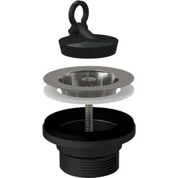 Sifon ALCADRAIN Výpust dřezová G 6/4" s nerezovou mřížkou Ø 70 mm, pryžová zátka (A33-ECO)