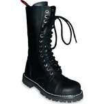 Boty kožené KMM 14 dírkové crazy černé Velikost: 43, Provedení: bez zipu