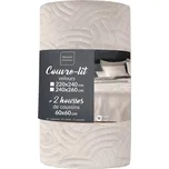 Krémový sametový set přehozu a povlaku na polštář 240x260 cm Solange – douceur d'intérieur ID_1812348