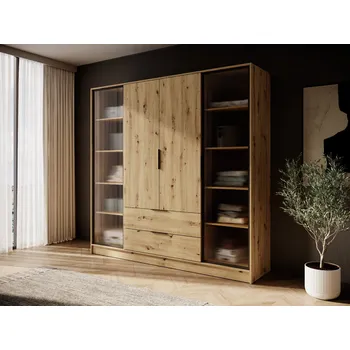 Šatní skříň Piaski Šatní skříň KELLY 4D RD Barva: Dub Artisan