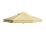 Perfecta Parasols Velký slunečník BIGGIE ROUND Ø 5,5 m bílá kostra, potah s volánem Béžová