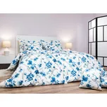 DADKA VRACOV Povlečení flanel Kvítí modré na bílém 140x220, 70x90 cm
