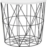 Odkládací stolek Mariffa - deska bílá/podnož černá - SLEVA 3% s kodem radost25