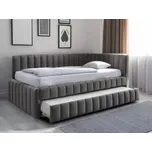 Čalouněná postel COMFINO VELVET s přistýlkou 120x200 cm šedá