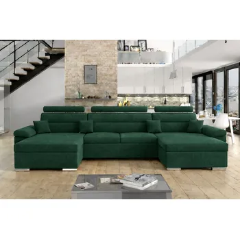 Sedací souprava Rozkládací rohová sedačka LEILA U zelená