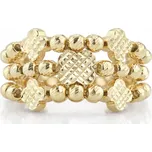 Lillian Vassago Zlatý prsten zdobený čtyřlístky a kuličkami LLV07-GR025 Velikost prstenu: 56