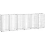 vidaXL Gabionová zeď z pozinkované…