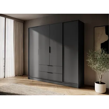 Šatní skříň Piaski Šatní skříň KELLY 4D Barva: Černý grafit