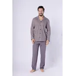 Pyžamo Hotberg 1754 Marcel long/r M-2XL rozepínací STEEL XL