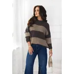 OFF PINK svetr Bibi - hnědá, UNI (Dámský svetr s pruhy)
