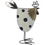 Velikonoční dekorace slepička, 1 ks, bílá, zlatá, černá K4672/2