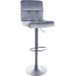 Barová židle C105 velvet šedá/černé
