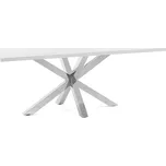 Bílý jídelní stůl s podnožím z nerezové oceli Kave Home Arya, 160 x 100 cm ID_1304862