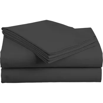 Prostěradlo PROSTĚRADLO KLASICKÉ BEZ GUMY BAVLNĚNÝ SATÉN 120X200 ČERNÉ