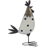 Velikonoční dekorace kohoutek, 1 ks, bílý, zlatý, černý K4671/2