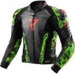 Kožená bunda REBELHORN VELOCE CAMO ČERNÁ/ZELENÁ/FLUO ČERVENÁ velikost 48 + DÁRKY