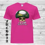 detske-levne-bavlnene-tricko-potisk-mushroom-gameover Barva: Fuchsia - fuchsiová, velikost: 128