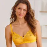 Podprsenka Rima zn. Confidence Lingerie z mikrovlákna a krajky, bez kostic žlutá 90C