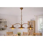 Redo LENA 02-759 - Trojramenný rustikální lustr se zlatou patinou, 3 x E27, 98cm (Tříramenné rustikální svítidlo nejen do roubenky a chalupy)